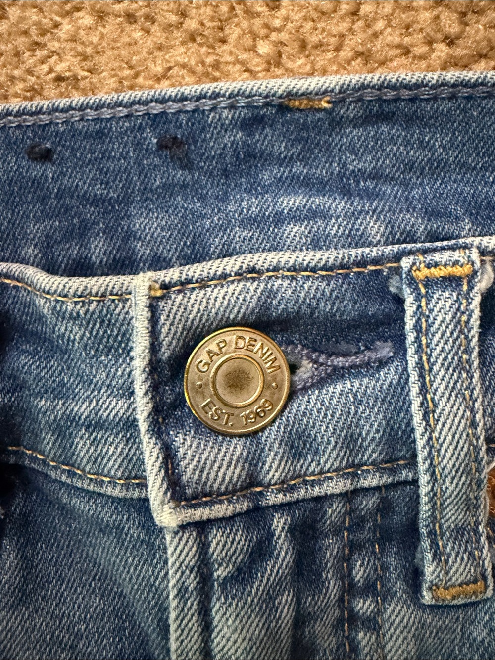 GAP Flare High Rise Blue Light Wash Denim Jeans 24 Waist 00 - Picture 6 of 7